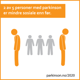 2 av 5 personer med parkinson er mindre sosiale enn før.