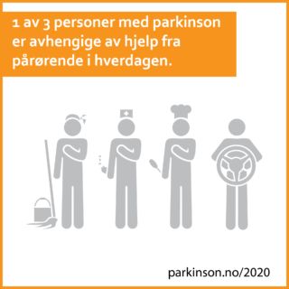 1 av 3 personer med parkinson er avhengige av hjelp fra pårørende i hverdagen.