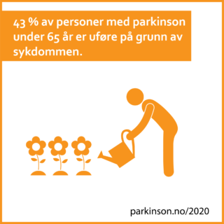 43 % av personer med parkinson under 65 år er uføre på grunn av sykdommen.